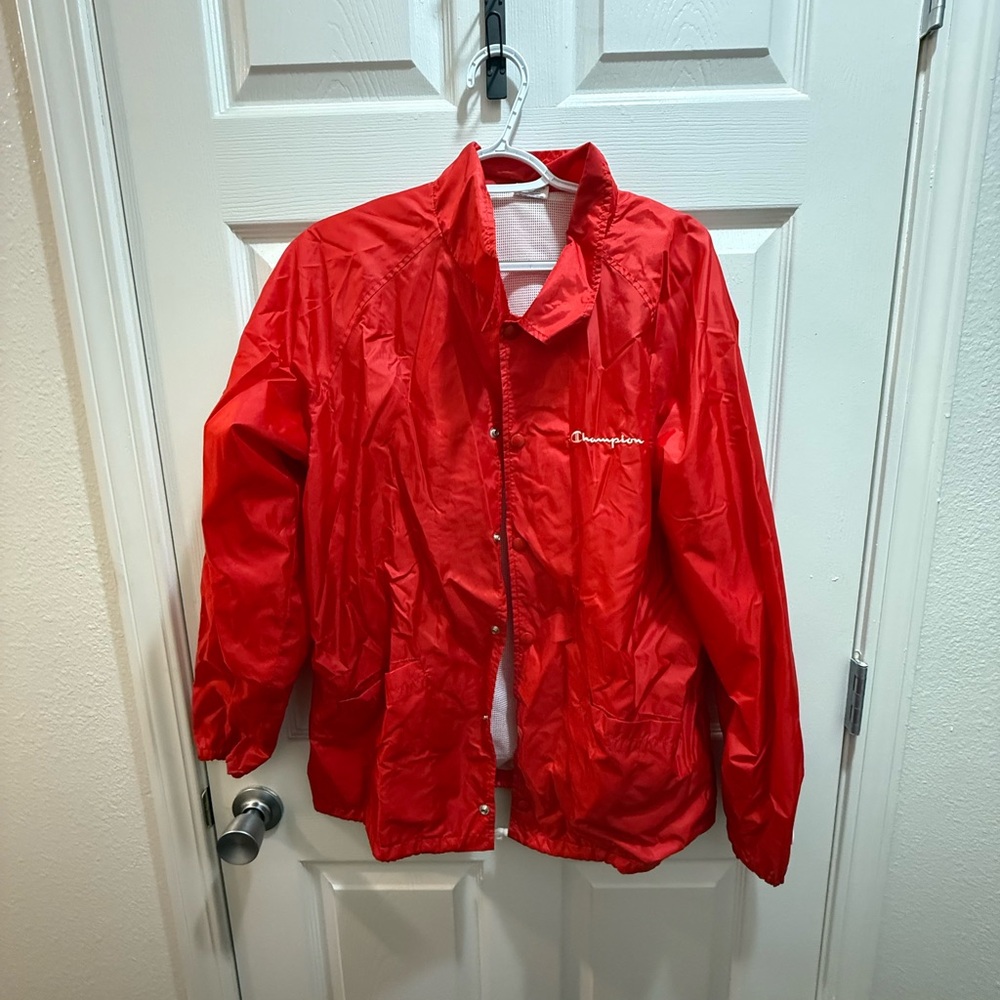 Champion Women's - Red Button-Up Windbreaker
